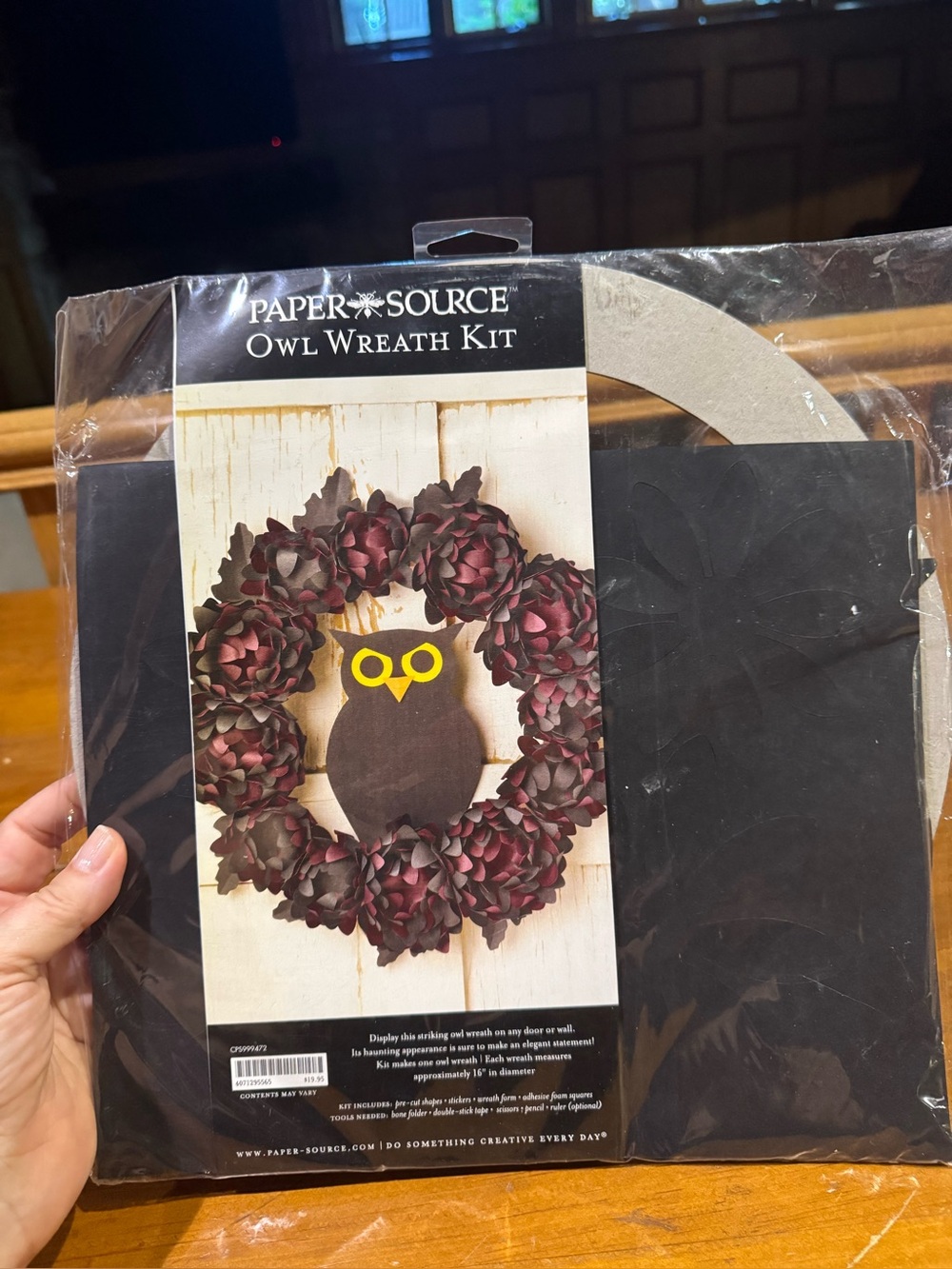 PAPER SOURCE Owl Wreath Kit NWT